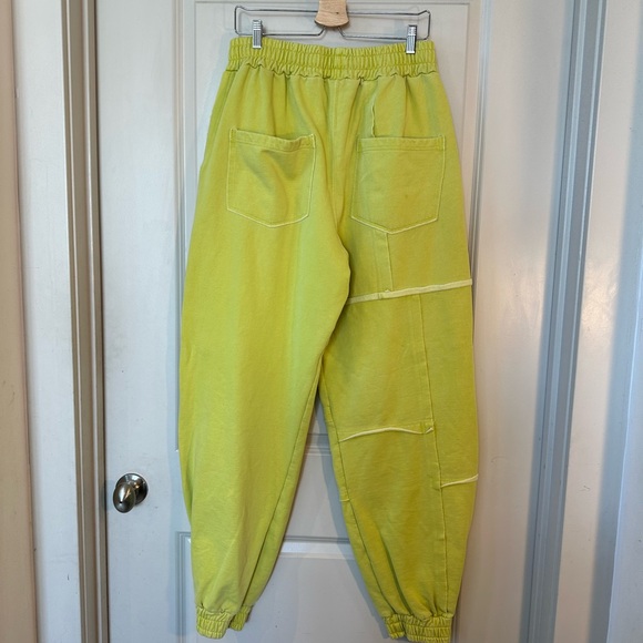 Liam Hodges Aponysus Lime Green Embroidered Heavy Streetwear Joggers, Size XL - Picture 2 of 11